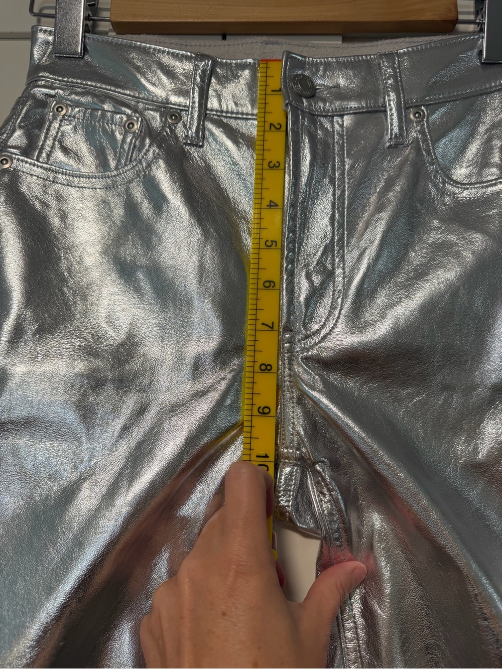 Gap Metallic Silver Straight-Leg Pants *Concert* pants! - Picture 9 of 11
